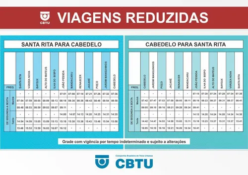 
				
					Viagens de trens são ampliadas na Grande João Pessoa a partir desta quarta-feira
				
				