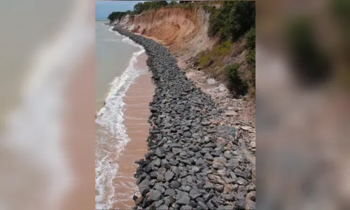 
				
					Enrocamento da falésia da Barreira do Cabo Branco, em João Pessoa, é concluído
				
				