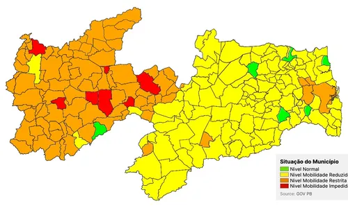 
                                        
                                            Levantamento mostra aumento no número de cidades da PB com ‘bandeira laranja’
                                        
                                        