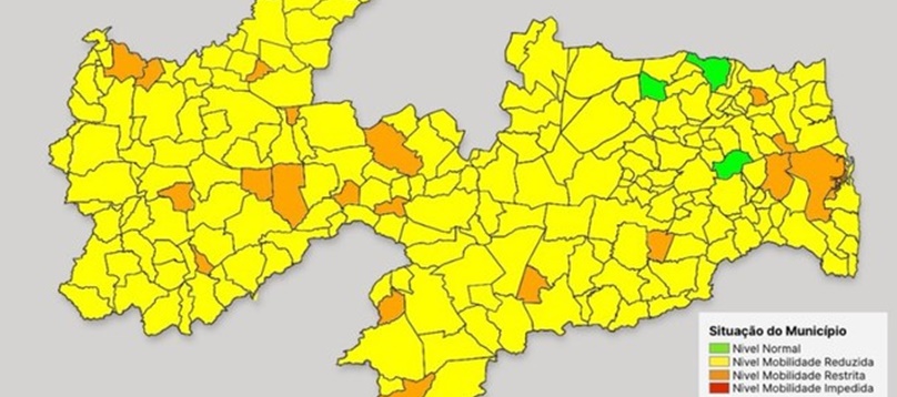 Plano Novo Normal coloca 90% das cidades da PB na bandeira amarela