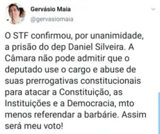 Gervásio diz que votará pela cassação do mandato do deputado federal Daniel Silveira