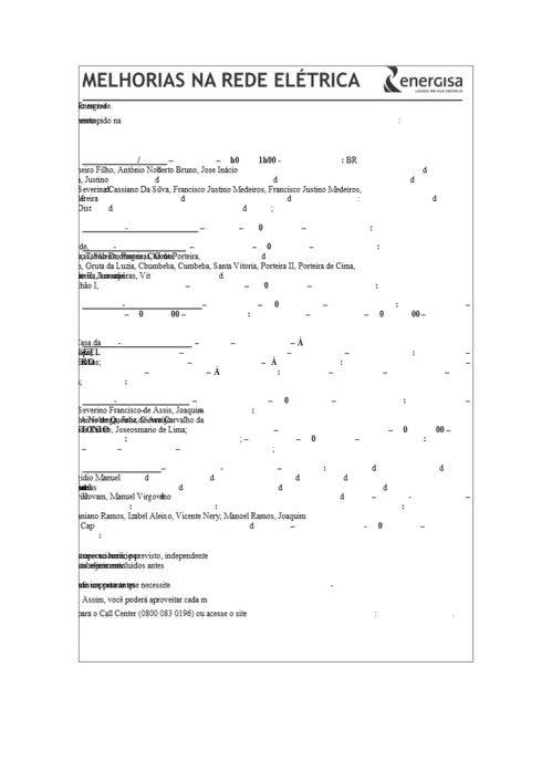 
				
					EDITAL DA ENERGISA “AVISO DE DESLIGAMENTO PROGRAMADO PARA MELHORIA DA REDE ELÉTRICA” - 21/02/2021 a 27/02/2021
				
				