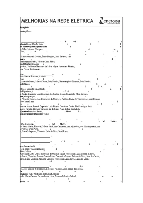 
				
					EDITAL DA ENERGISA “AVISO DE DESLIGAMENTO PROGRAMADO PARA MELHORIA DA REDE ELÉTRICA” - 21/02/2021 a 27/02/2021
				
				