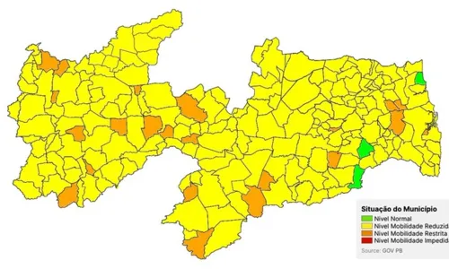 
                                        
                                            PB tem apenas três municípios em classificação verde, aponta avaliação do Plano Novo Normal
                                        
                                        
