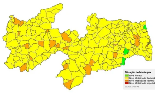 
				
					PB tem apenas três municípios em classificação verde, aponta avaliação do Plano Novo Normal
				
				