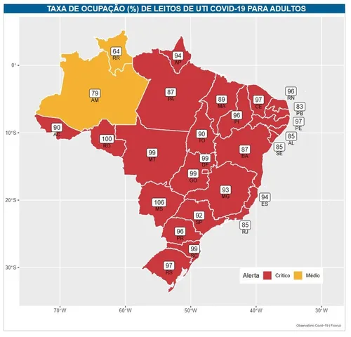 
				
					Às vésperas do fim do decreto, Paraíba é classificada em 'alerta crítico' pela Fiocruz
				
				