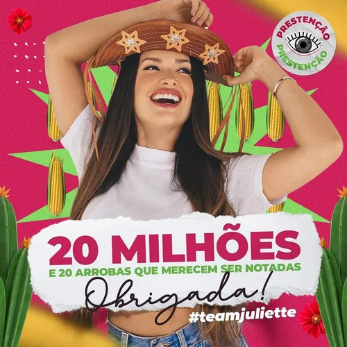 
				
					BBB21: Juliette atinge marca de 20 milhões de seguidores no Instagram
				
				