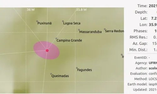 
                                        
                                            Tremores de terra são registrados em dois municípios da Paraíba
                                        
                                        