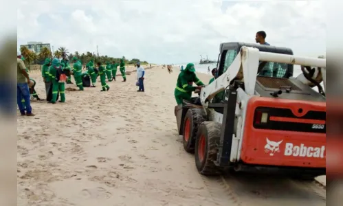 
				
					Cerca de 40 toneladas de lixo são recolhidas na faixa de areia de João Pessoa em uma semana
				
				