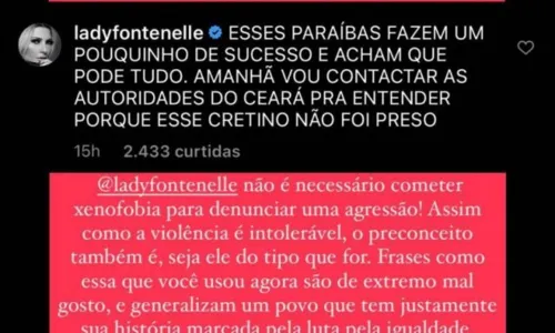 
				
					Xenofobia: João Azevêdo e outros políticos saem em defesa da Paraíba após fala de Antônia Fontenelle
				
				