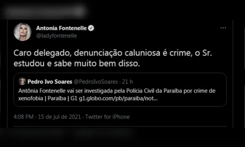 
				
					Fontenelle diz que delegado da PB fez 'denunciação caluniosa' ao abrir inquérito
				
				