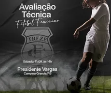 Departamento feminino de futebol do Treze marca segunda seletiva visando o Campeonato Paraibano