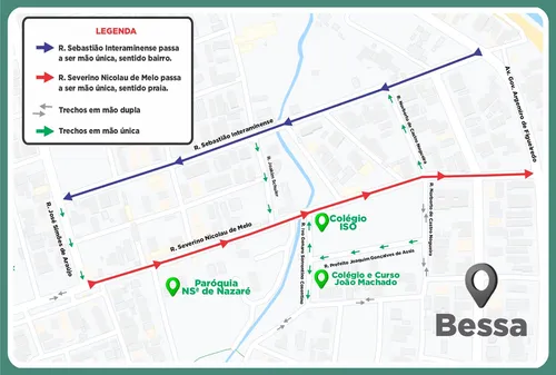 
				
					Binário é implantado no bairro do Bessa; confira mudanças no trânsito
				
				