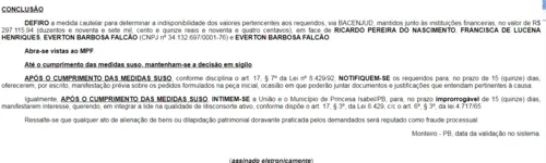 
				
					Justiça manda bloquear bens de prefeito, secretária de saúde e empresa investigada em compras da Covid-19
				
				