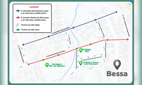 
				
					Binário é implantado no bairro do Bessa; confira mudanças no trânsito
				
				