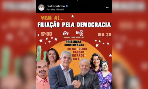 
				
					Ex-governador da Paraíba anuncia data para filiação ao PT
				
				