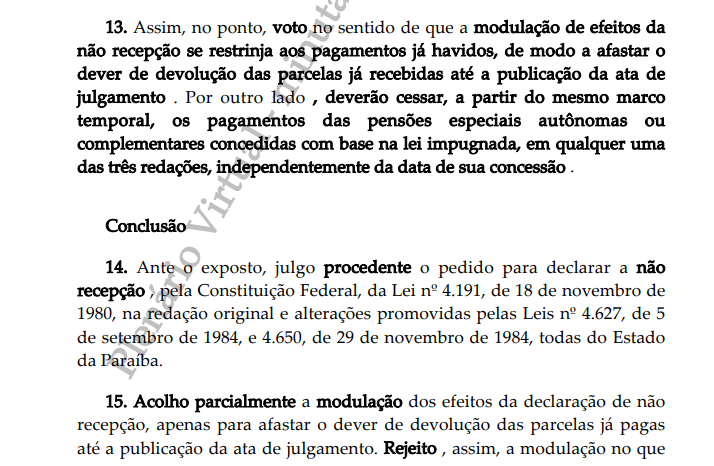 
				
					Ministra vota pela suspensão de pensões a viúvas de ex-governadores, ex-deputados e ex-juízes da PB
				
				