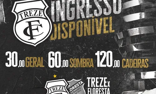 
                                        
                                            Treze inicia venda de ingressos para a partida contra o Floresta
                                        
                                        