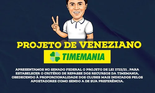 
                                        
                                            Senador Veneziano apresenta projeto de lei para definir critério de repasse da Timemania
                                        
                                        