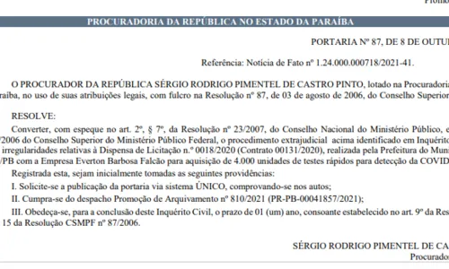 
				
					MPF investiga compra de 4 mil testes da Covid-19 em prefeitura da Paraíba
				
				