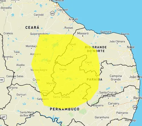 
				
					Alerta de baixa umidade é emitido pelo Inmet para 106 cidades da Paraíba; confira lista
				
				