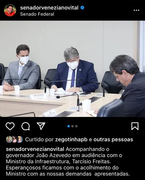 
				
					Distantes há meses, aliados de João Azevêdo e Veneziano questionam sobre quem soltou a mão primeiro
				
				