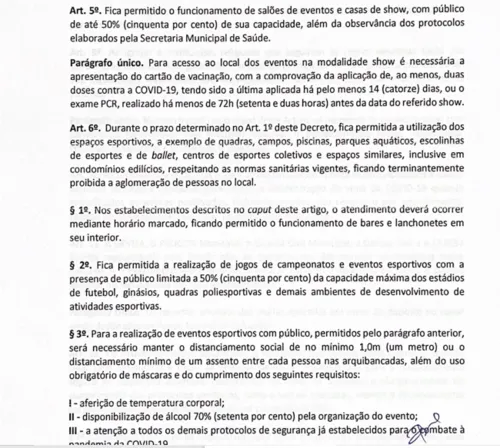 
				
					Prefeitura de Campina Grande publica novo decreto com regras para shows, restaurantes e jogos de futebol
				
				