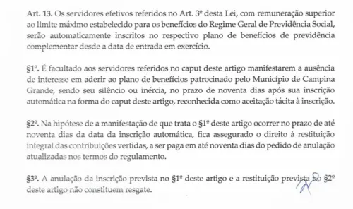 
				
					Com pedido de urgência, PMCG manda para Câmara projeto que cria Regime de Previdência Complementar
				
				