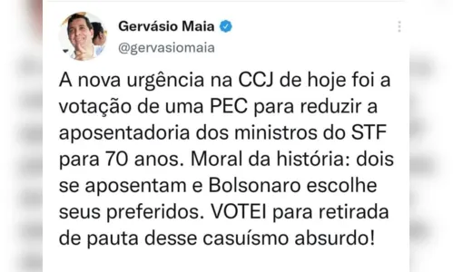 
				
					Governistas "articulam" antecipação de aposentadoria de ministros do STF para Bolsonaro indicar mais 2 nomes
				
				