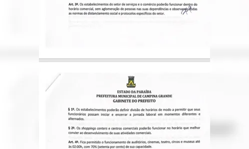 
				
					Prefeitura de Campina Grande publica novo decreto com regras para shows, restaurantes e jogos de futebol
				
				