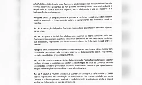 
				
					Prefeitura de Campina Grande publica novo decreto com regras para shows, restaurantes e jogos de futebol
				
				