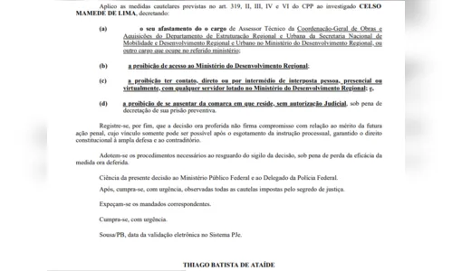 
				
					Justiça proíbe acesso de investigados por fraudes a 12 prefeituras da Paraíba, mas indefere prisões
				
				