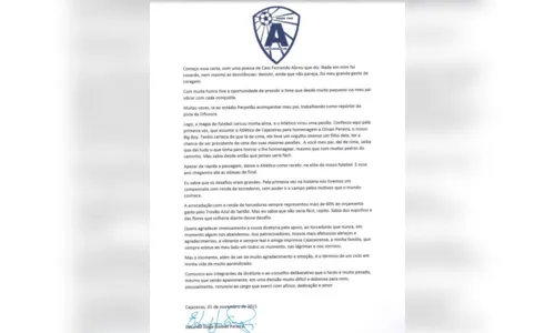 
				
					Eduardo Jorge renuncia à presidência do Atlético-PB, e conselho deliberativo aguarda vice-presidente
				
				