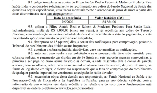 
				
					TCU vê sobrepreço em compra da Saúde de Campina e determina devolução de recursos
				
				