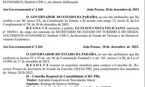 
				
					No Diário Oficial: Feliciano é exonerado e Polari Filho assume Turismo e Desenvolvimento Econômico
				
				