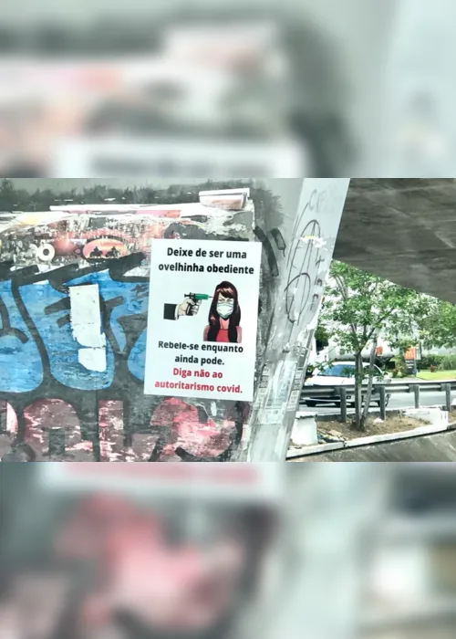 
                                        
                                            Negacionistas espalham cartazes contra vacina da covid-19 em viaduto de Campina Grande
                                        
                                        