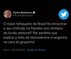 Carlos Bolsonaro dispara no Twitter: "maior fofoqueiro encontra seu chifrudo na Paraíba"; Julian revida
