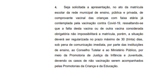 
				
					MP recomenda que Campina Grande e três cidades cobrem comprovante vacinal de crianças em escolas
				
				