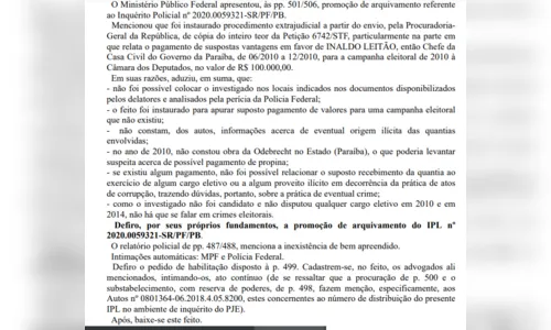 
				
					Justiça arquiva inquérito que citava ex-deputado da Paraíba em 'Caixa 2' da Odebrecht
				
				