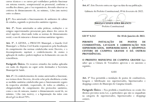 
				
					Decreto define regras para retorno das aulas em escolas públicas e privadas em Campina Grande
				
				