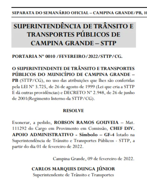 
				
					Filho de Eva Gouveia é exonerado da prefeitura de Campina Grande
				
				