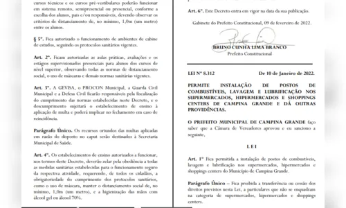 
				
					Decreto define regras para retorno das aulas em escolas públicas e privadas em Campina Grande
				
				
