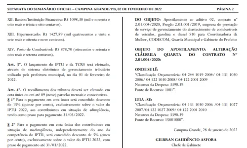 
				
					Prefeitura publica reajuste do IPTU em Campina Grande e prazos para pagamento
				
				