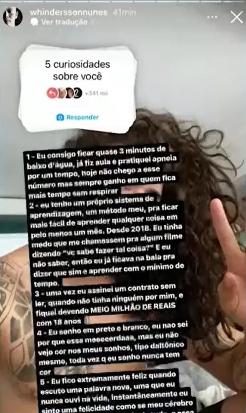 
				
					Paraibana viraliza com caixinha de perguntas "5 curiosidades sobre você" no Instagram
				
				