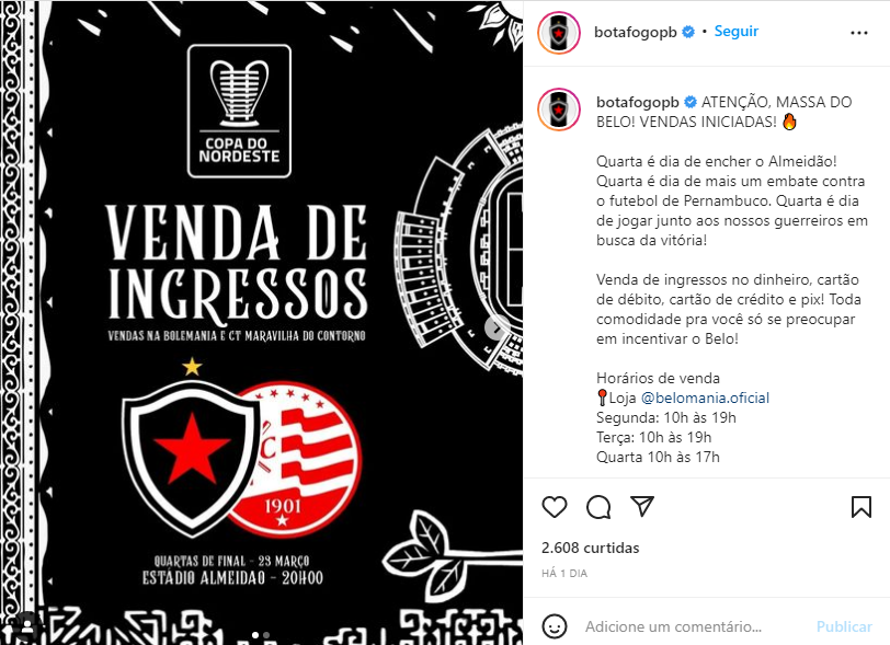 
				
					Ministério Público da Paraíba recomenda veto de torcida do Náutico na partida contra o Botafogo-PB, pelo Nordestão
				
				