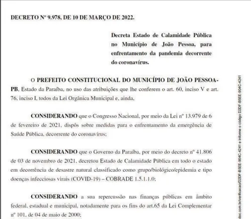 
				
					Ainda estamos em calamidade pública por causa da Covid-19 ?
				
				