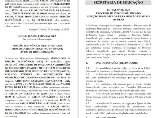 
				
					Prefeitura de Campina Grande publica edital para contratar cuidadores escolares; veja regras e vagas
				
				