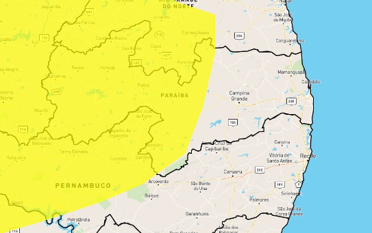 
                                        
                                            Inmet emite alerta de perigo potencial de chuvas intensas para mais de 120 municípios da PB; veja lista
                                        
                                        
