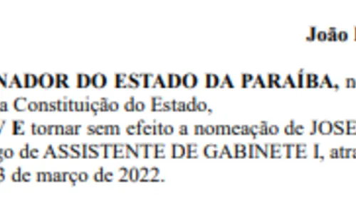 
				
					Após registro do Blog, Governo torna sem efeito nomeação de ex-prefeito paraibano
				
				