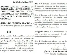 Bruno sanciona lei com doação de terreno para construção de Hospital de Clínicas em Campina Grande